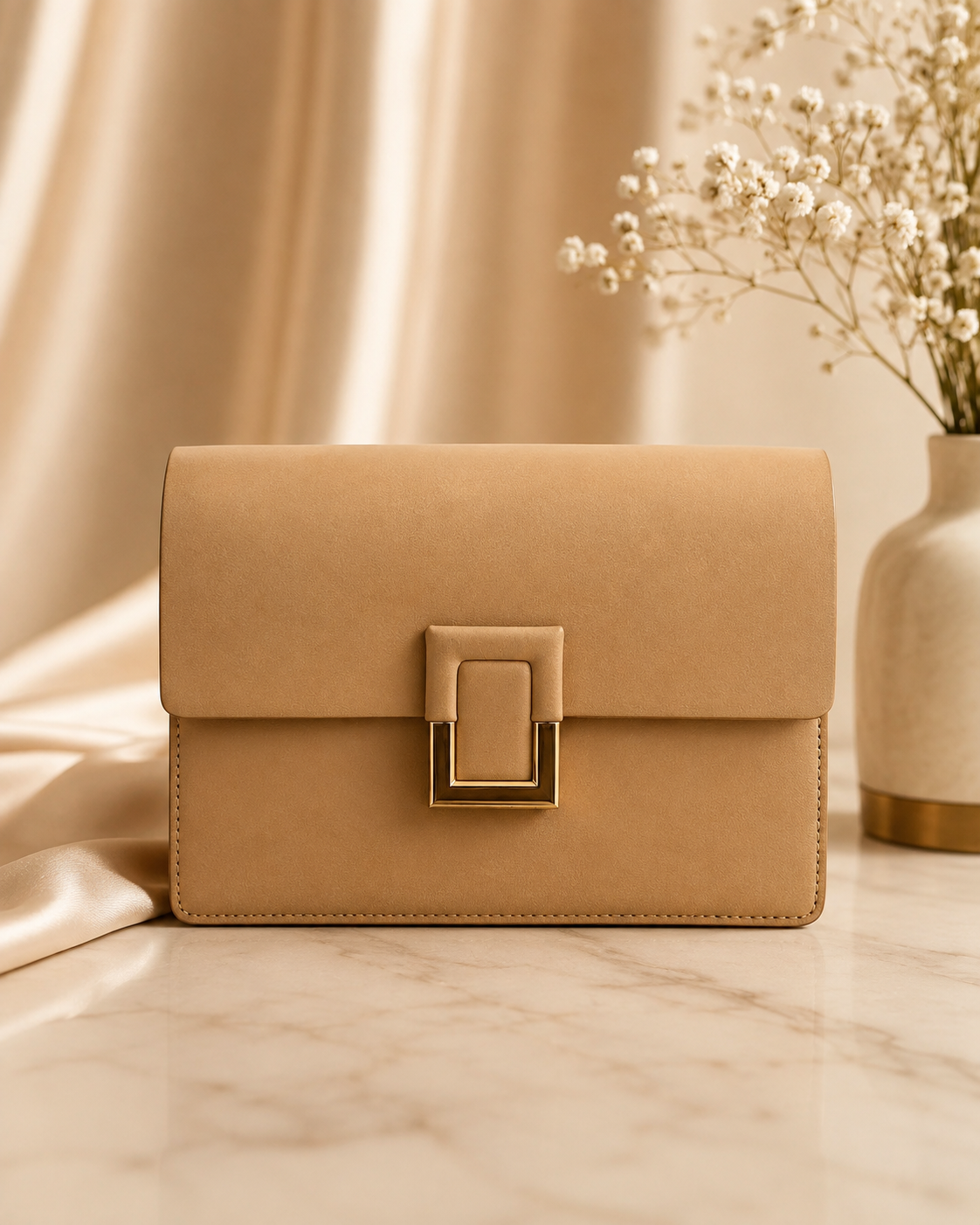 Sandstone Luxe Shoulder  Everyday Bag