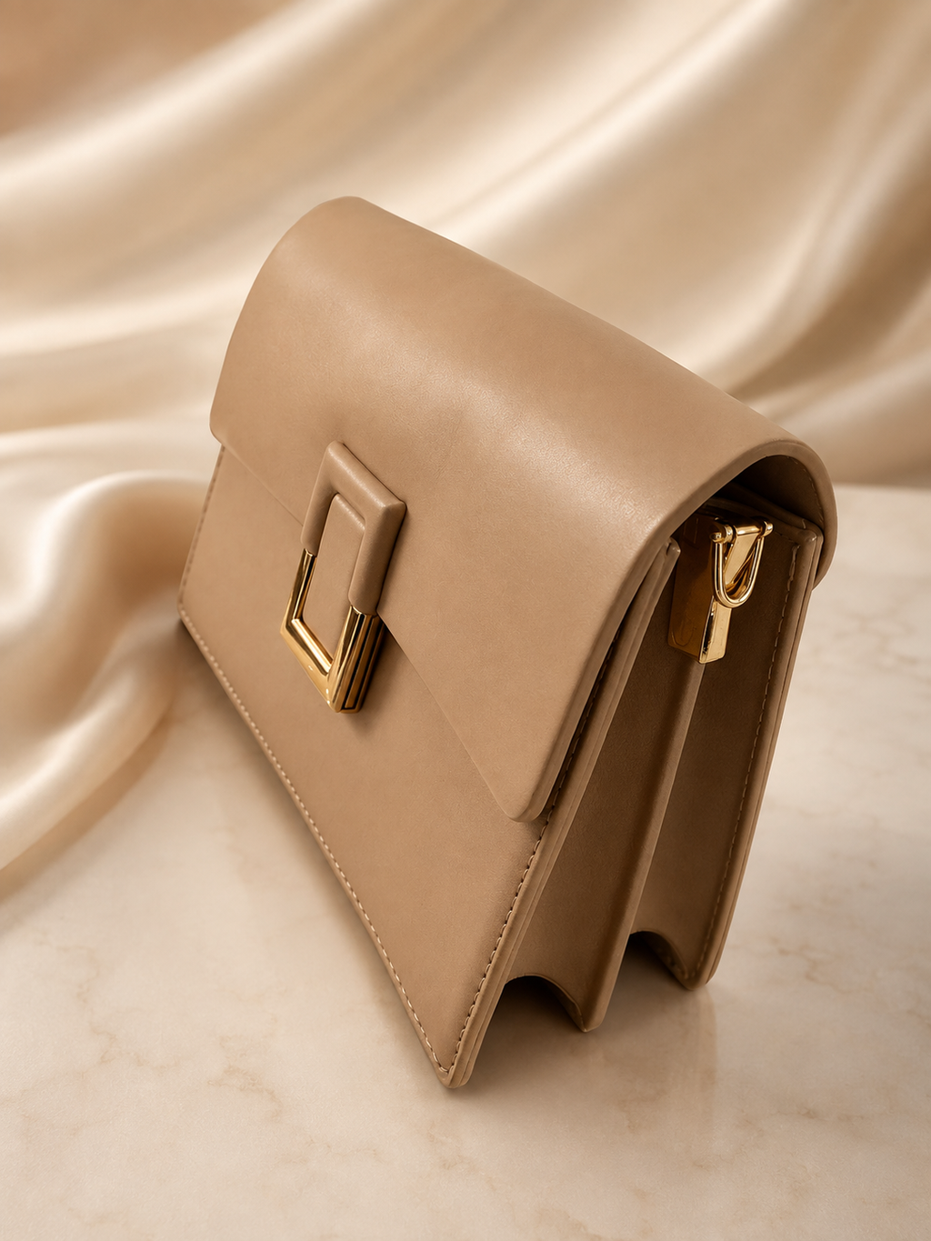 Sandstone Luxe Shoulder  Everyday Bag