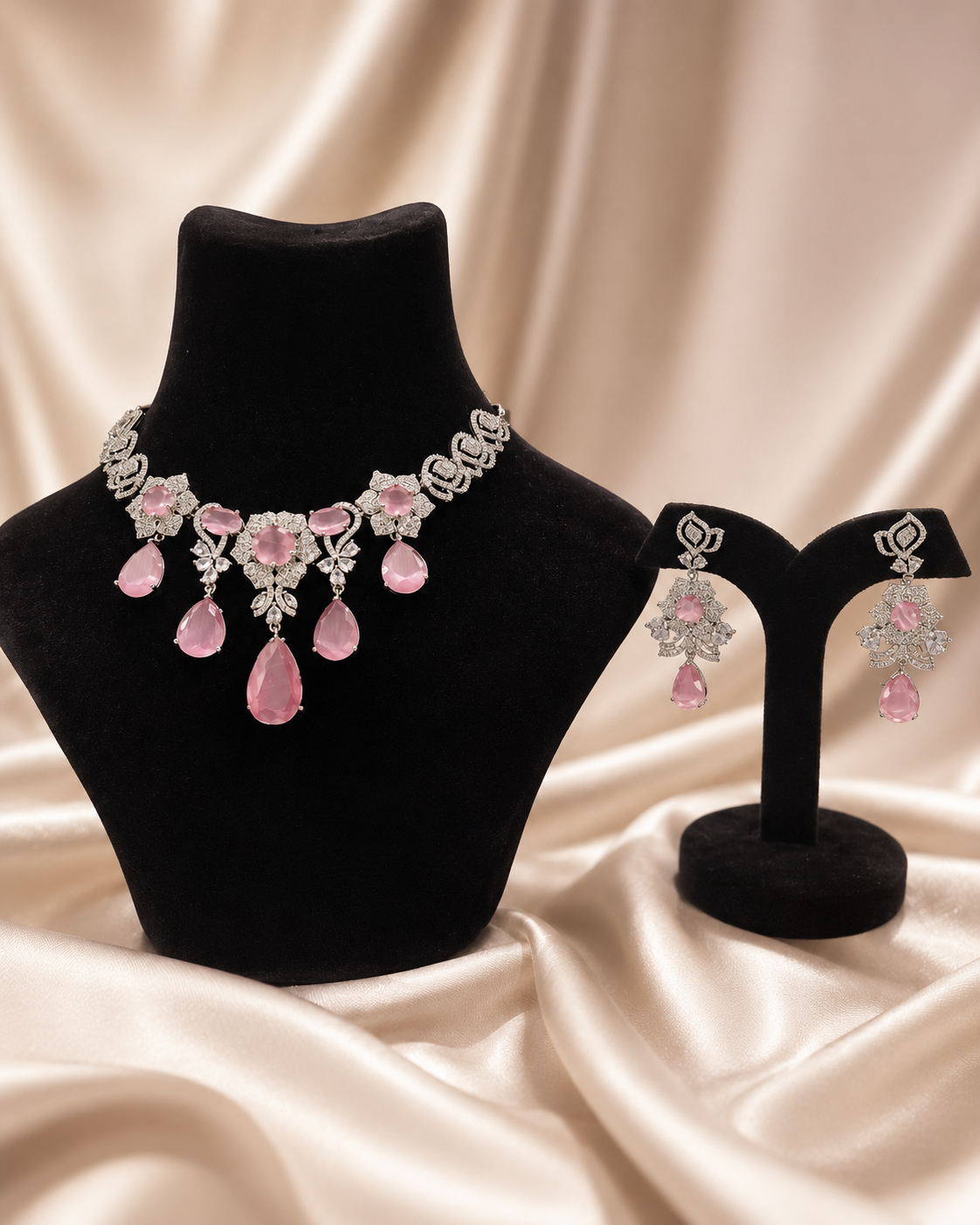 Blush Crystal Cascade Set