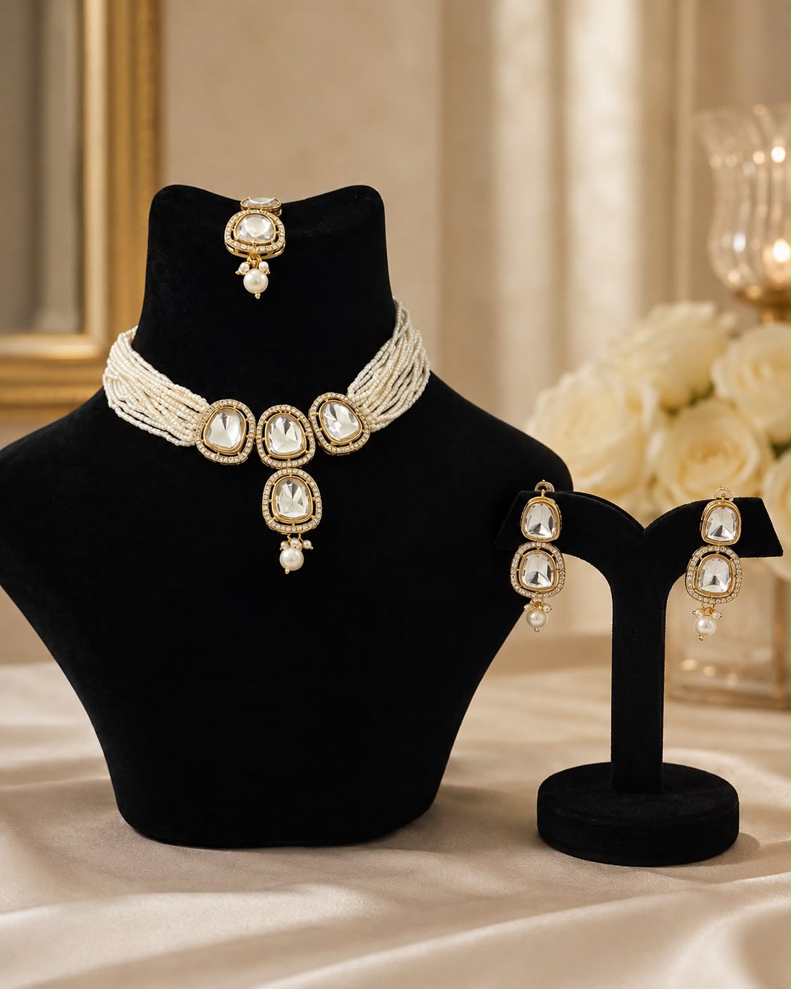 Noor Pearl Kundan Set