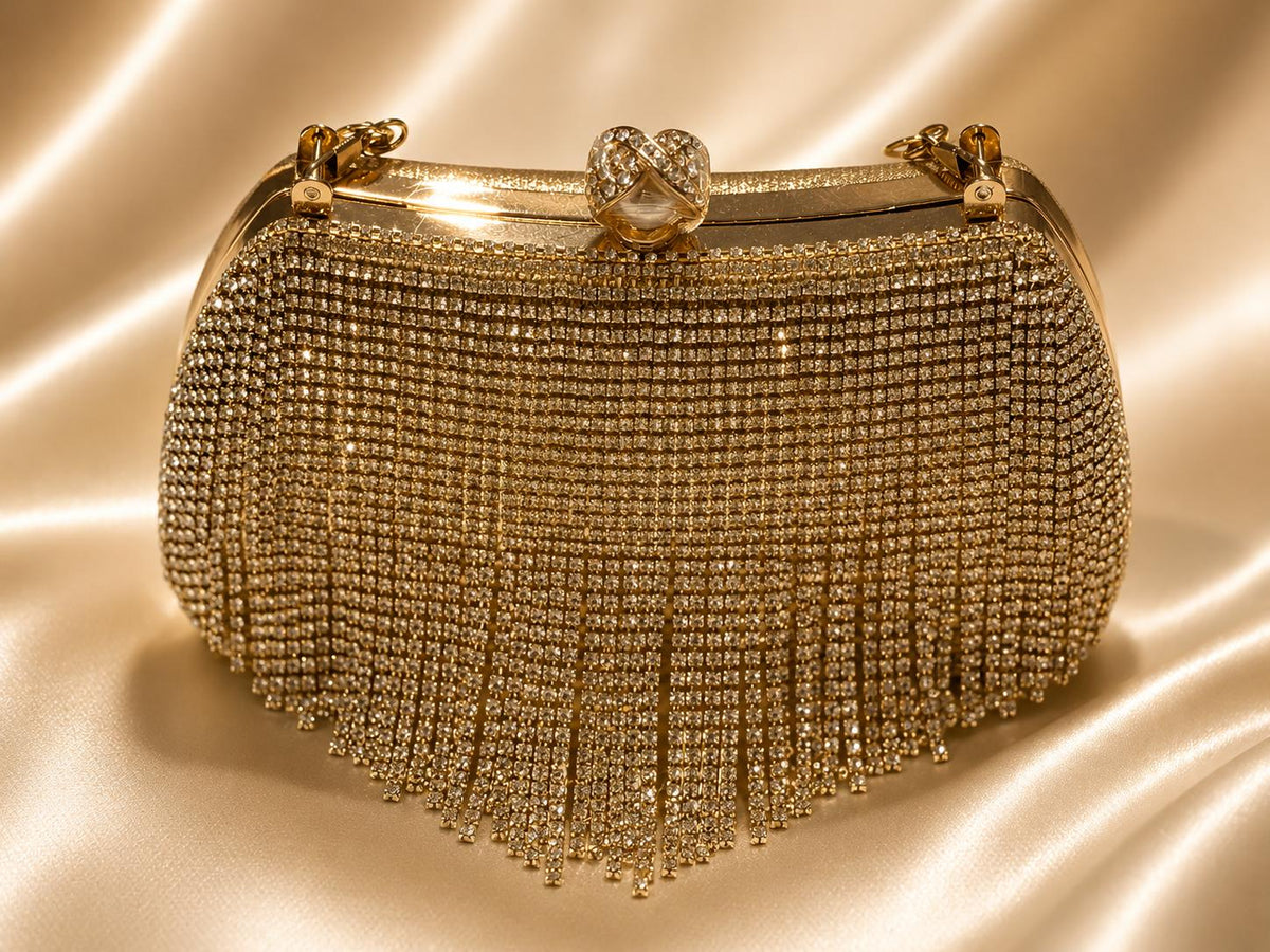 Aurélia Crystal Fringe Clutch