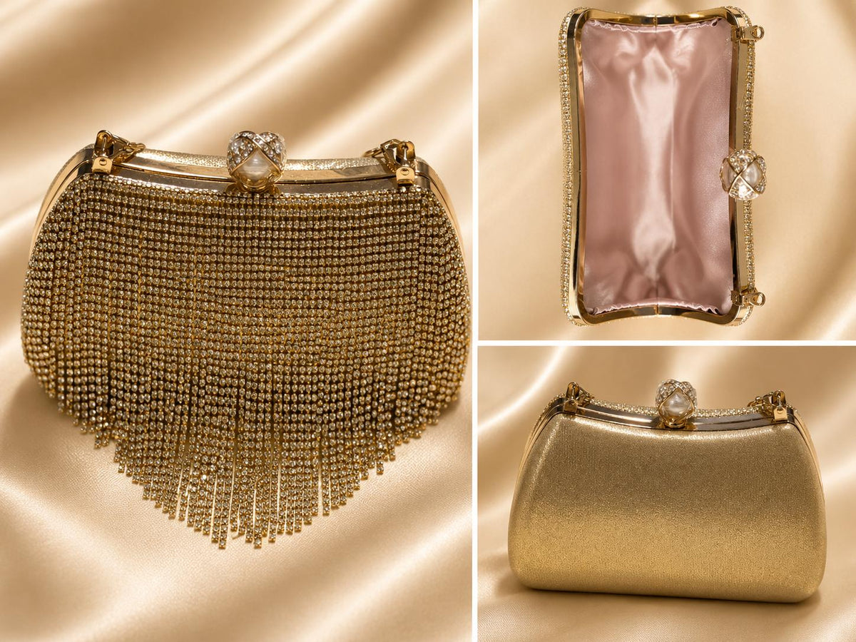 Aurélia Crystal Fringe Clutch
