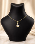 Elara Pearl Fan Pendant Necklace
