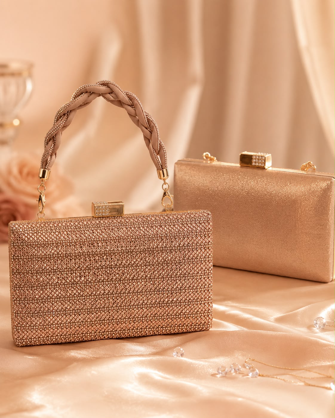 Roselle Crystal Evening Clutch