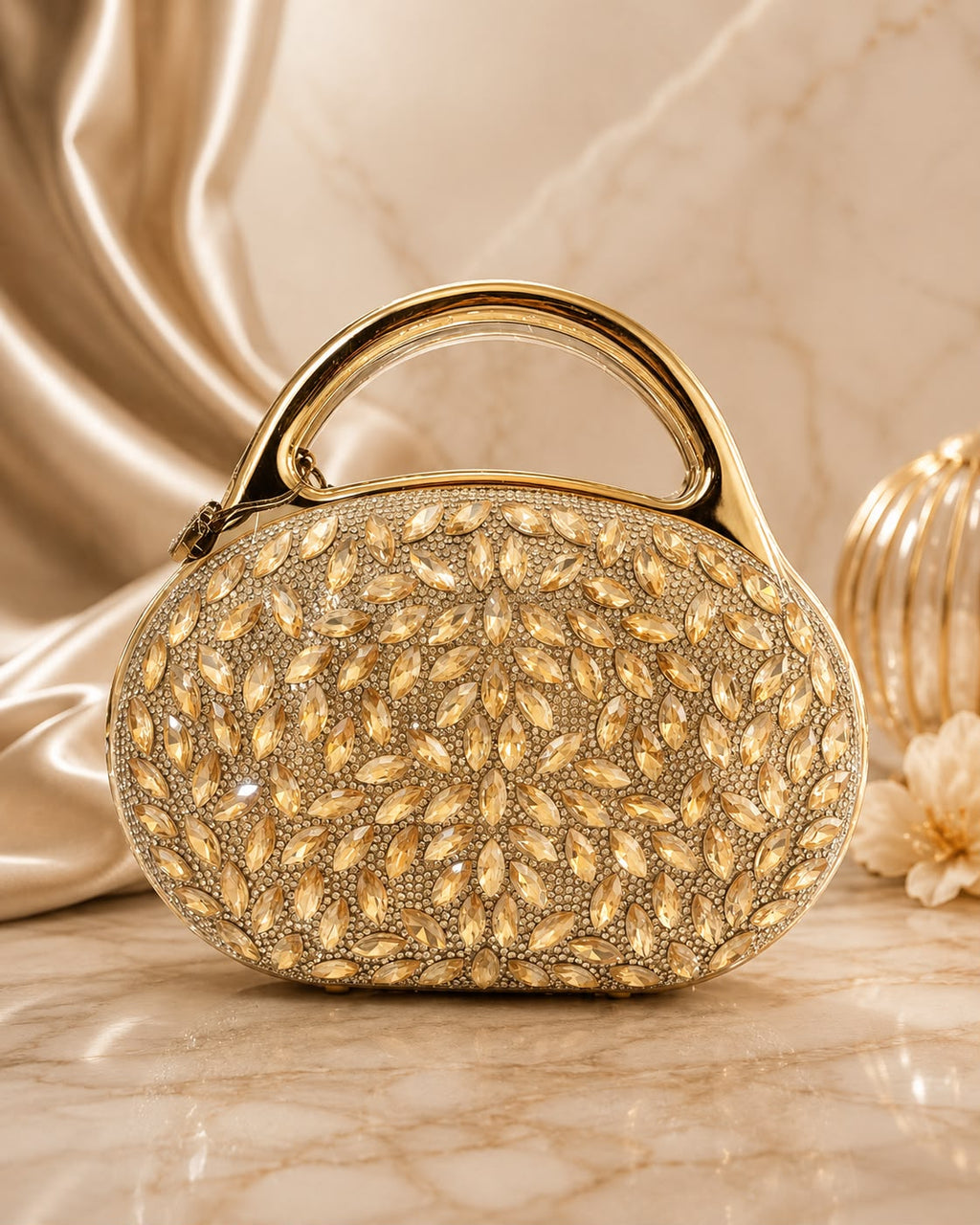 Aurelia Gold Crystal Clutch
