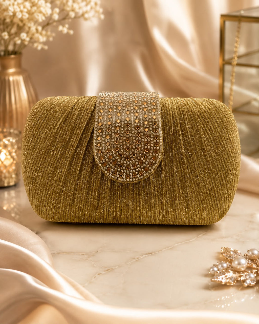 Zara Gold Shimmer Clutch