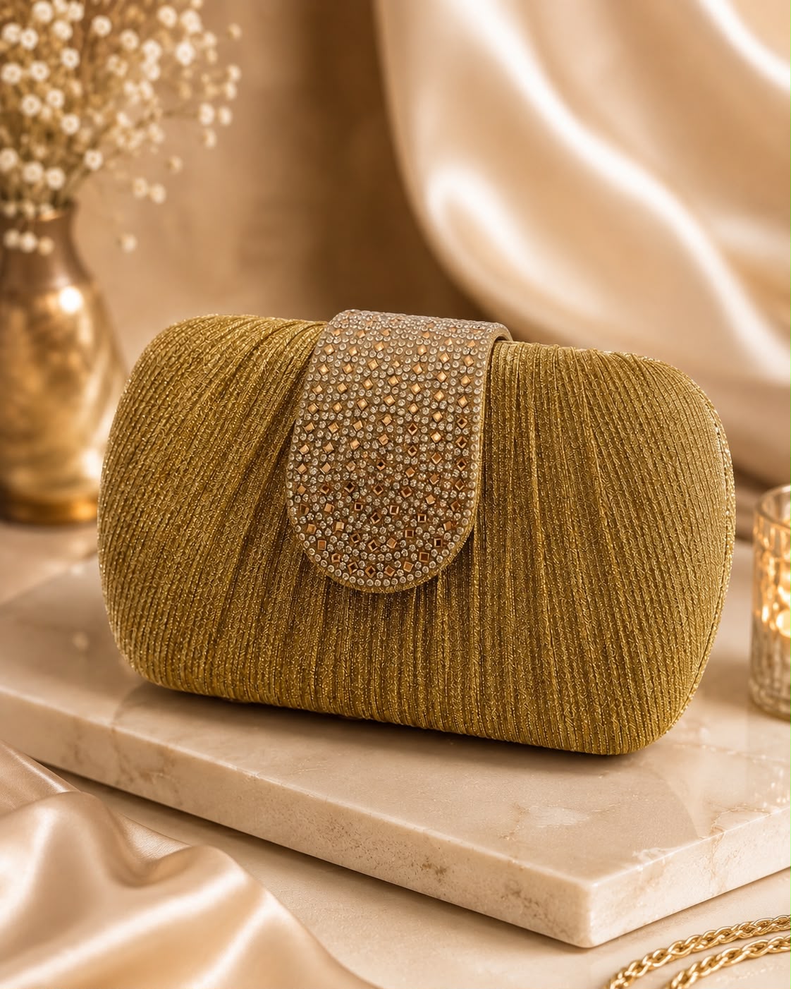 Zara Gold Shimmer Clutch