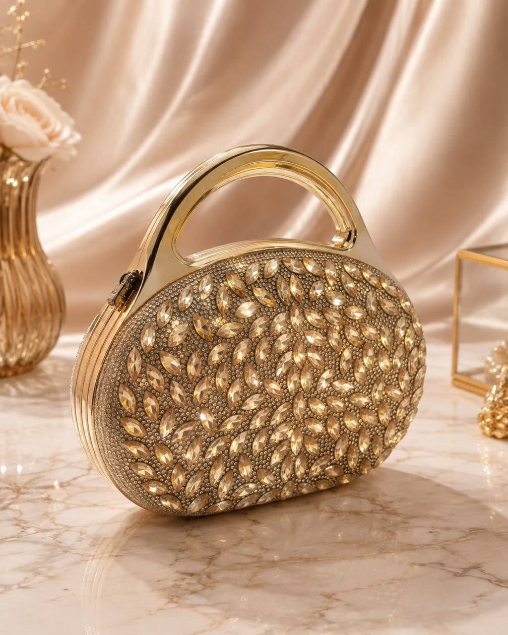 Aurelia Gold Crystal Clutch