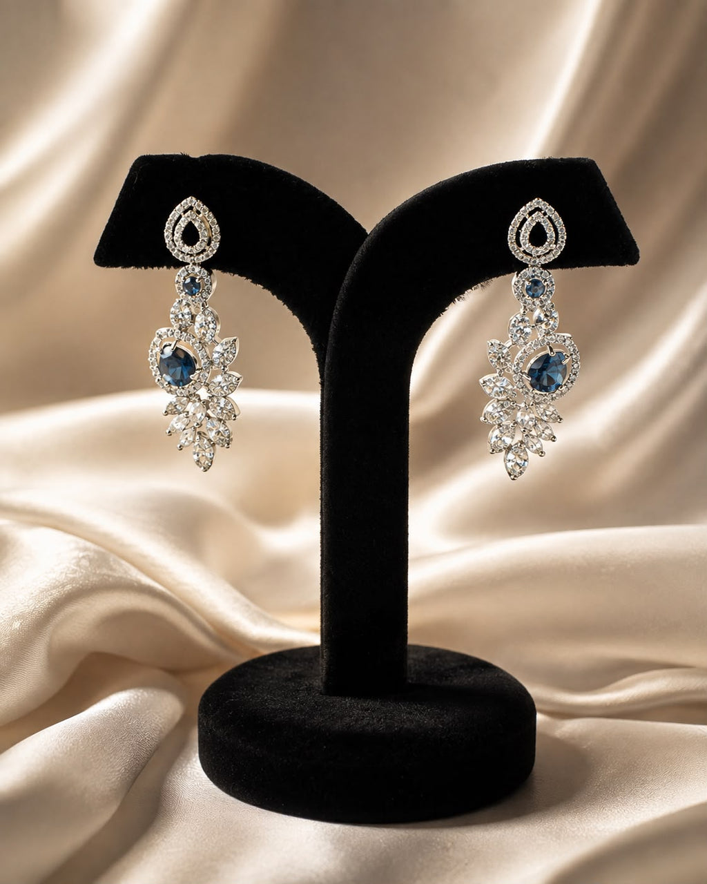Sapphire Leaf Cascade Necklace
