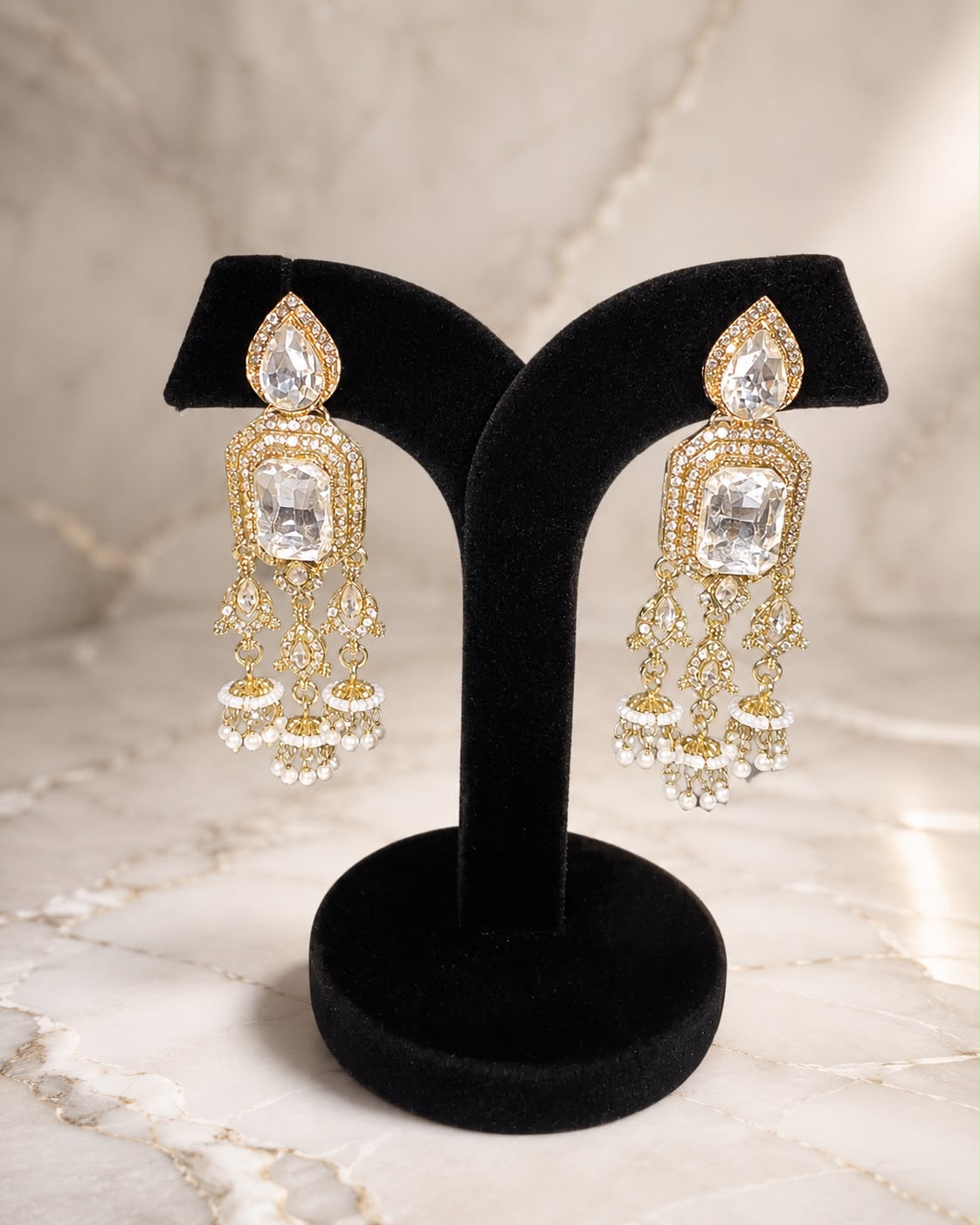 Zariya Crystal Jhumka Earrings