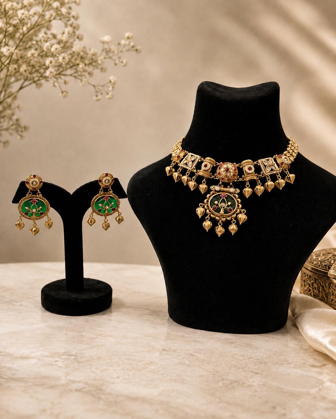 Meher Green Heritage Jewellery Set